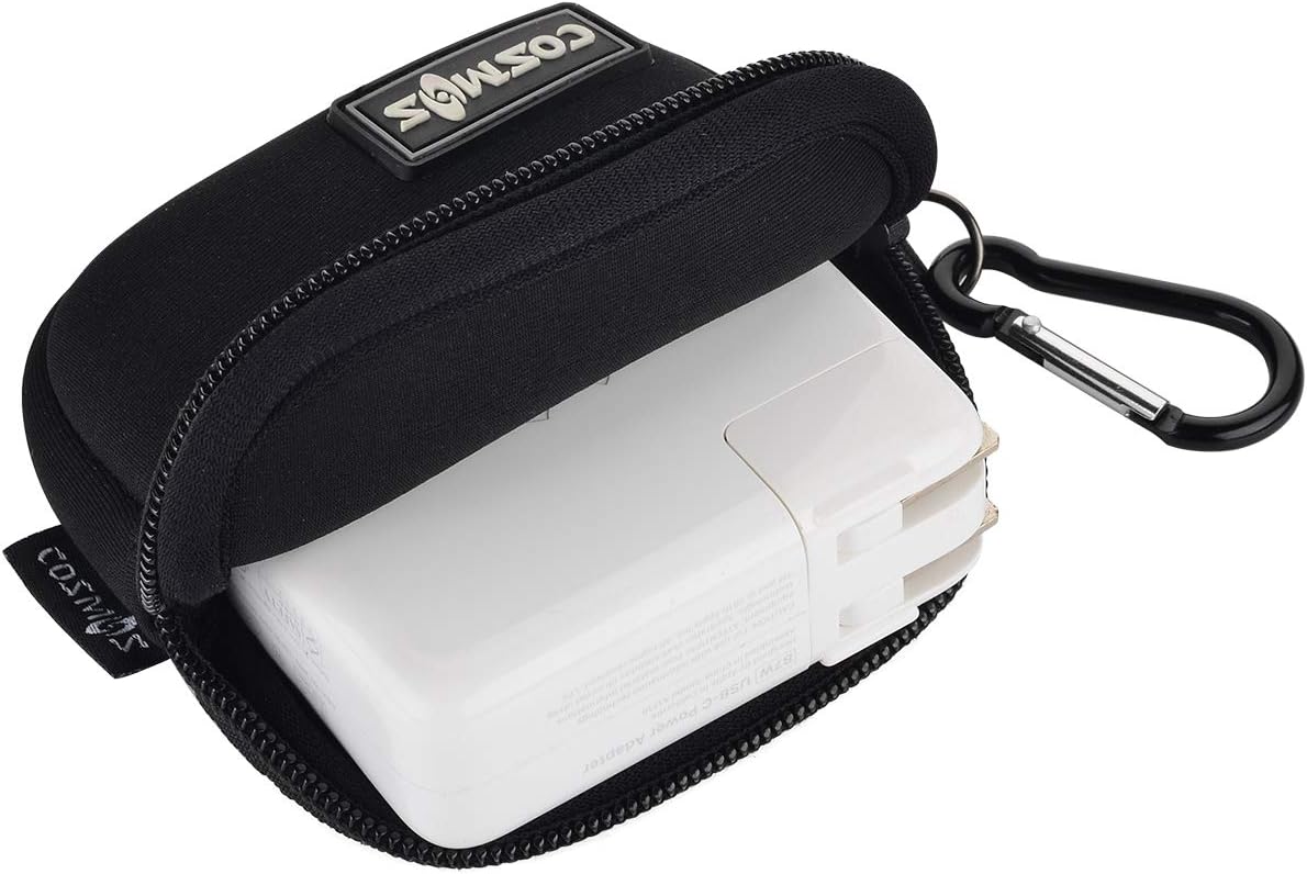 CM Pack of 2 Mini Pouch Case Bag Small Travel Storage Carrying Bag Compatible with MagSafe Power Adapter, Laptop Accessories Cables, Cords, USB Drives, Earphones