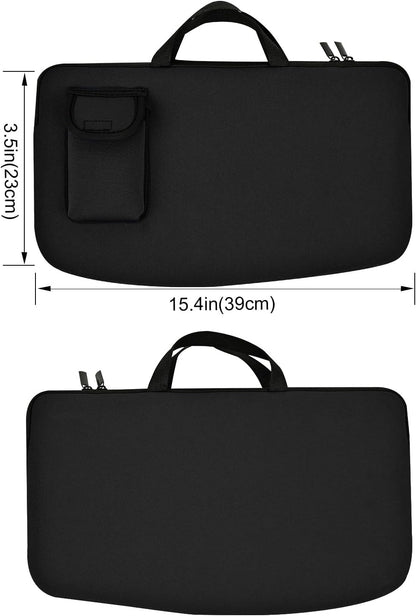 Portable Keyboard Travel Bag Shockproof Waterproof Dustproof Protective Neoprene Sleeve Compatible with Logitech Wave Keys Wavy Keyboard MK670 /Wireless Ergonomic Keyboards Mouse Combo (Black)