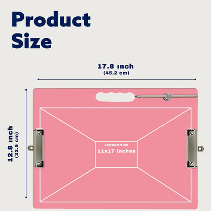 18x24 Clipboard - Foldable 18x24 File Folder & Drawing Board - Folds to 11x17 Clipboard, 4 Clips, Corner Protectors, Portable Art Portfolio, Architecture Folder, 11x17 Binder, Portfolio Binder (Green)