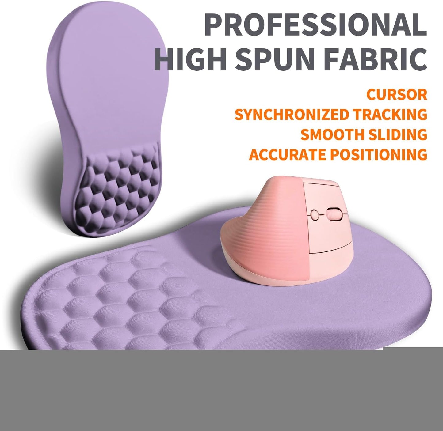 Ergonomic Joint Wrist Support Mouse Pad with Memory Foam Cushion Massage Bump, Carpal Tunnel Pain Relief Mousepad Slope Design for Wrist Rest, 11.8x7.9 in, Black