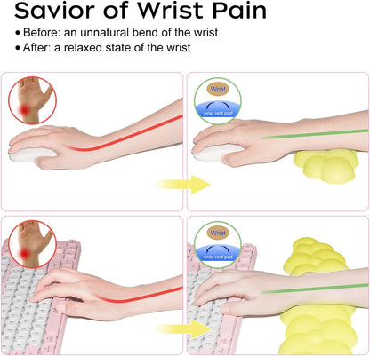 JIKIOU Advanced Ergonomic Right-Handed Gaming Wrist Rest for Mouse - Superior Support for Serious Gamers - Anti-Fatigue, Smooth Glide 2 Pack Black