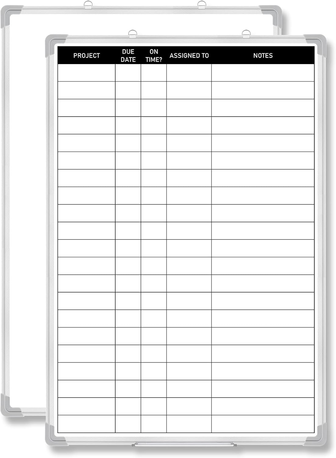 Lincia Aluminum Frame Dry Erase Board with Lines, Double Sided Wall-Mounted Whiteboard for Scheduling, to Do Lists & Weekly Planning, Reusable Calendar for Home & Work(Project Planning Board,24"x18")