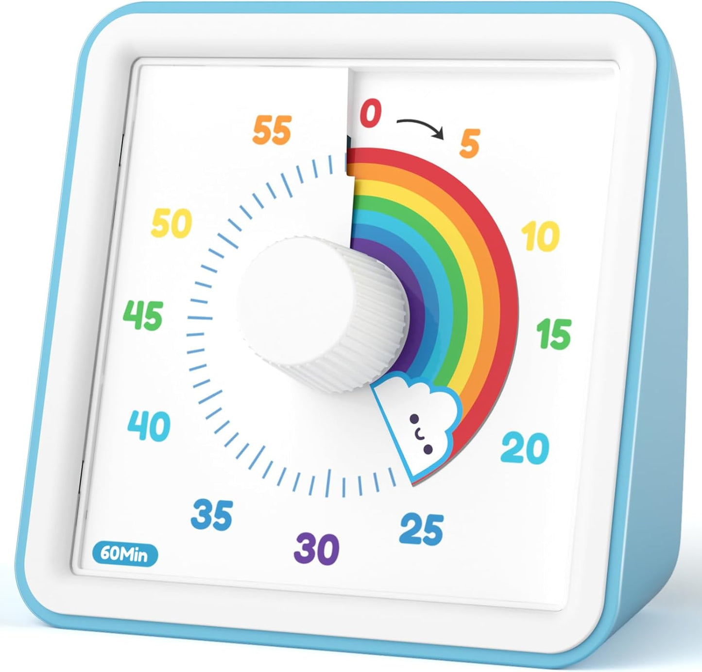 LIORQUE 60 Minute Visual Timer for Kids, Visual Countdown Timer for Classroom Office Kitchen with 'Space Ship' Pattern Design, Pomodoro Timer with Silent Operation (Batteries Included)