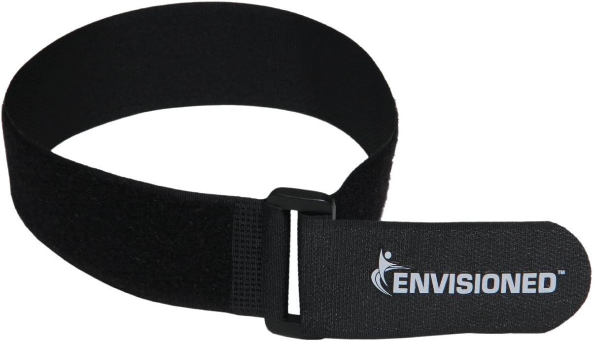 ENVISIONED Reusable Cinch Straps 2" x 40" - 6 Pack, Multipurpose Strong Gripping, Quality Hook and Loop Securing Straps (Black) - Colors A
