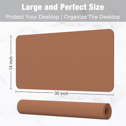 Hsurbtra Desk Pad, 23.6" x 13.8" PU Leather Desk Mat, M Extended Mouse Pad, Waterproof Desktop Blotter Protector, Non-Slip Ultra Thin Small Laptop Keyboard Writing Mat for Office Home, Pink