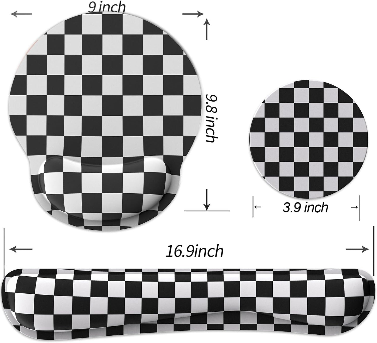 Ergonomic Mouse Pad with Wrist Rest and Keyboard Wrist Rest, Memory Foam Wrist Rest for Computer Keyboard, Easy Typing, Pain Relief, Mouse Pad Wrist Support for Gaming,Office, Laptop, Black Flower