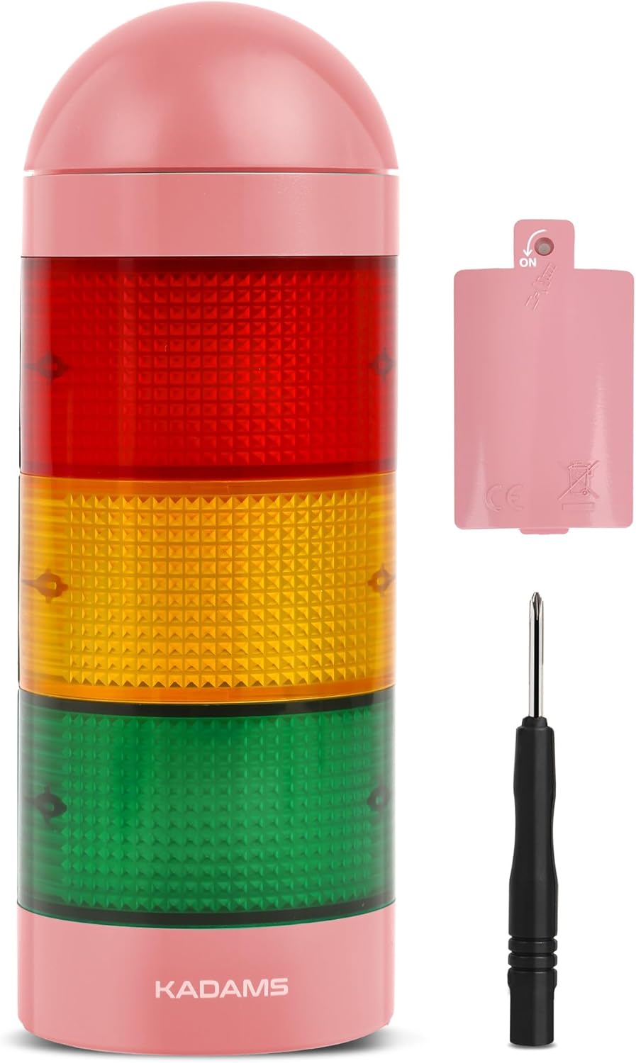 KADAMS Visual Timer for Kids with Audio Pre-Alarm - Traffic Light Alarm for Kids Toddler Teachers Classroom Home Time Management Tool 24hr Countdown Pause Memory Function