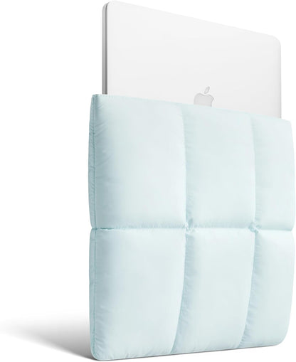 Comfyable Puffy Laptop Sleeve 13 Inch 14 Inch, Quilted Puffer Laptop Carrying Case for Women, Pillow Case Compatible with MacBook Air/Pro M5 M4 M3 M2 Pro/Max 2026, 13" MacBook Neo A18, Rice | Puffy