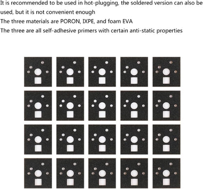120 Pieces Mechanical Keyboard Switch Sticker Noise Dampener Foam Sound Reduction Insulation Film Fit for Switch Stabilizer(PORON)