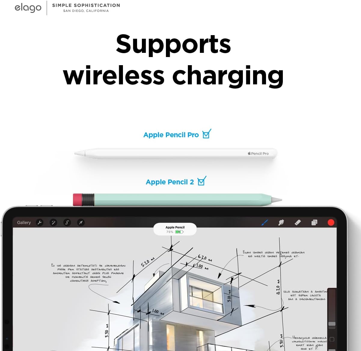 elago Compatible with Apple Pencil Pro Case & Apple Pencil 2nd Generation Case, Compatible with Magnetic Charging, Double Tap, Squeeze, Haptic (Must Read Installation Instructions) [Lovely Pink]