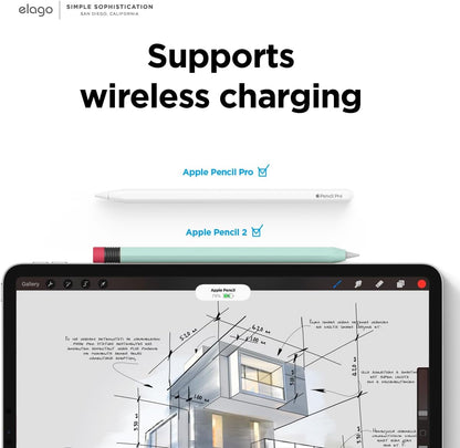elago Compatible with Apple Pencil Pro Case & Apple Pencil 2nd Generation Case, Compatible with Magnetic Charging, Double Tap, Squeeze, Haptic (Must Read Installation Instructions) [Lovely Pink]