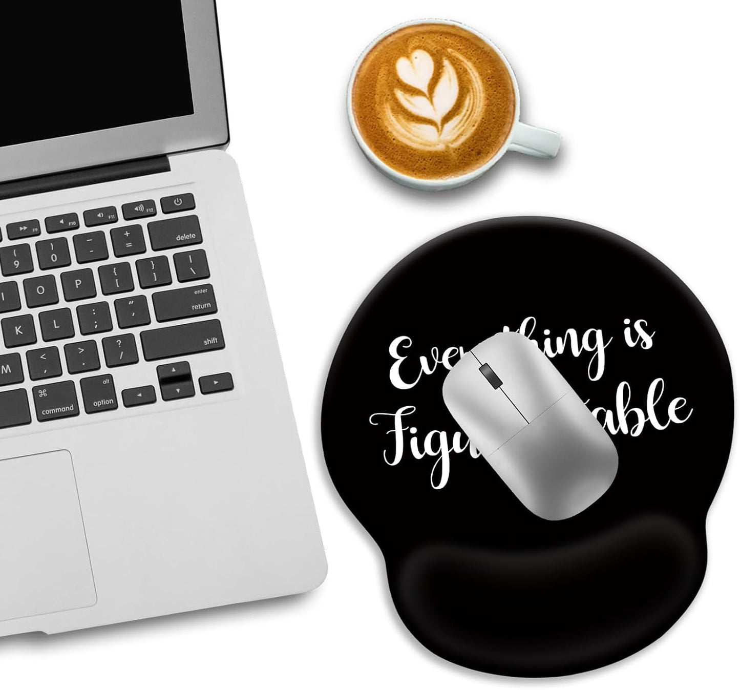 LIMKRIAN Cat Ergonomic Mouse Pad with Wrist Rest, Gaming Mouse Pad with Wrist Support, Funny Mouse Pads for Desk, Computer Mousepad with Non-Slip Pain Relief PU Base, Cute Office Desk Accessories