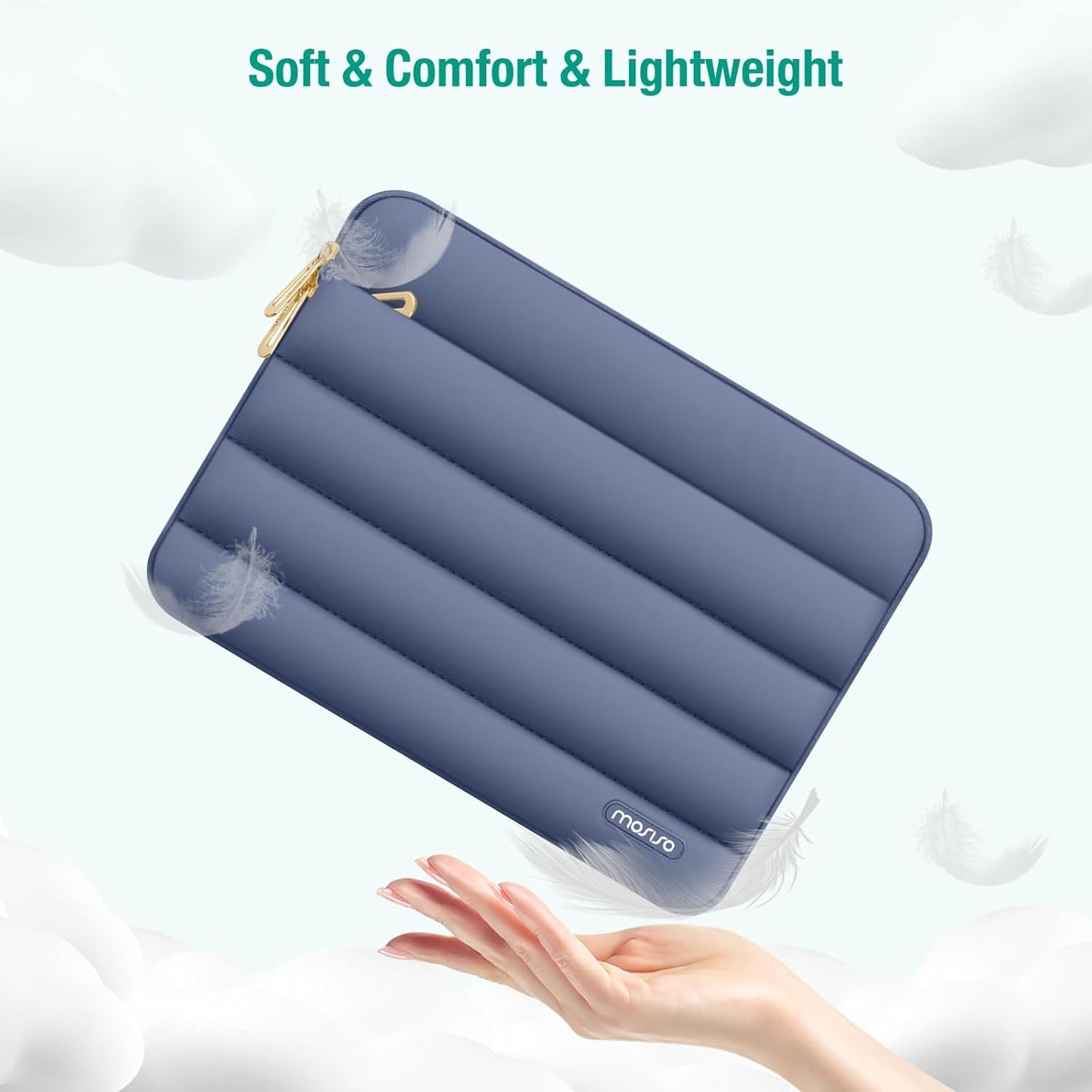 MOSISO Laptop Case 13.3 inch,13-13.3 inch Puffy Laptop Sleeve Compatible with MacBook Neo/Air 13.6 M5 M4 M3 M2 M1/Pro 13/14,HP Dell ASUS Lenovo,Polyester Horizontal Bag with Small Case, Sand