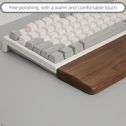 Walnut Wood Keyboard Wrist pad - Ergonomic Design for Wrist Fatigue Relief, Compatible with Most Keyboards & Laptops, Anti-Slip Base for Programmers & Gamers (Walnut Wood, 87 Key)