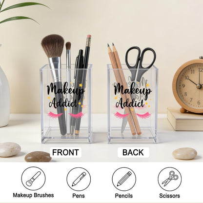 The Makeup Artist Acrylic Cosmetic Pencil Pen Holder, Funny Vanity Accessories for Girls, Makeup Brushes Holder for Beauty Specialist Esthetician, Make Up Artist MUA Appreciation Gifts