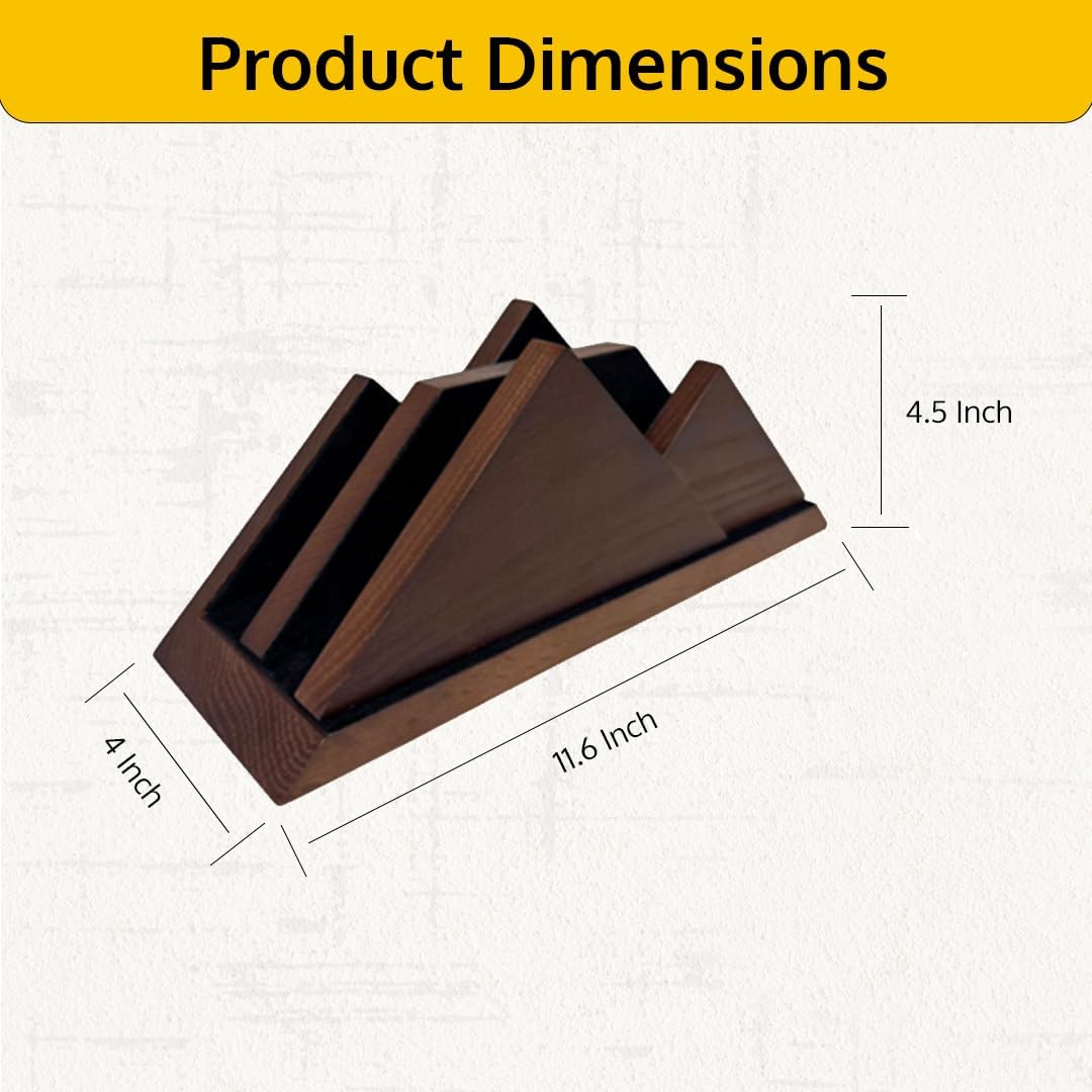Dual Laptop Holder Vertical Stand 2 Slots Wooden - Dark Brown (Walnut Color) - Vertical Holder for Desk, MacBook Pro & Air, Desktop Organizer Made of Natural Wood, Adjustable Stand for Notebooks