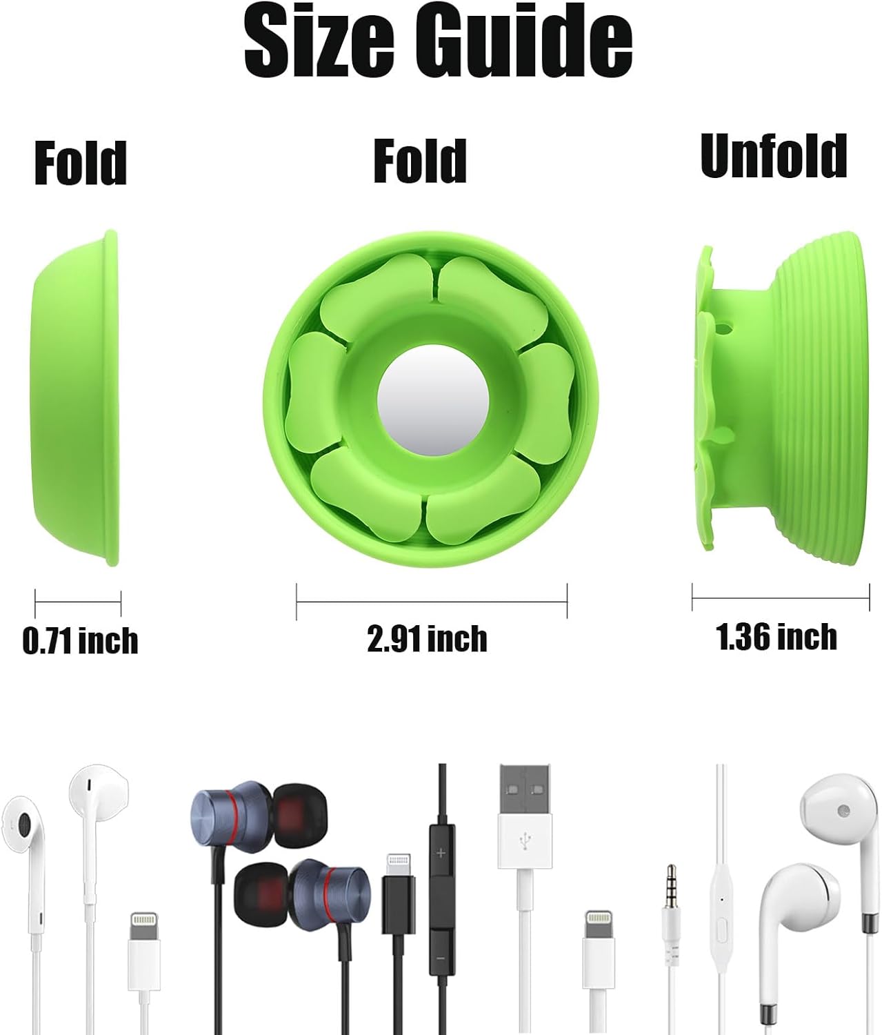 MAIRUI Wired Earbud Case 3 Pack Earphone Headphone Cord Organizer Earbuds Wrap Soft Silicone Magnetic Holder Storage Tangle Free Cable Winder(Red/Blue/Green)