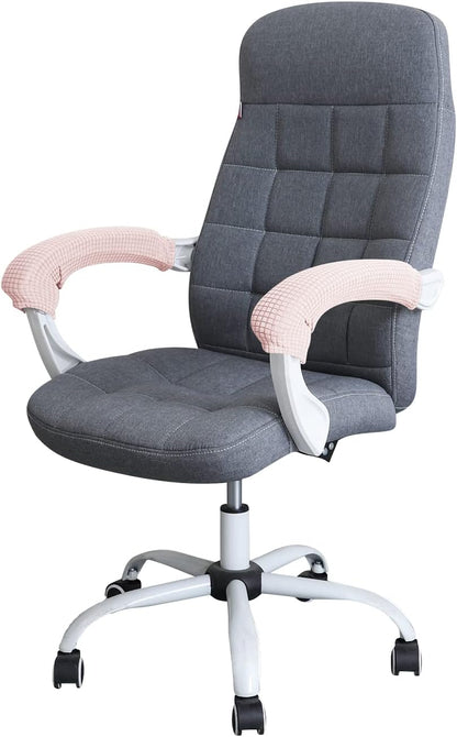 FORCHEER Office Chair Armrest Covers 12-15 Inch Velvet Elastic Black Arm Rest Covers for Desk Computer Chairs Washable