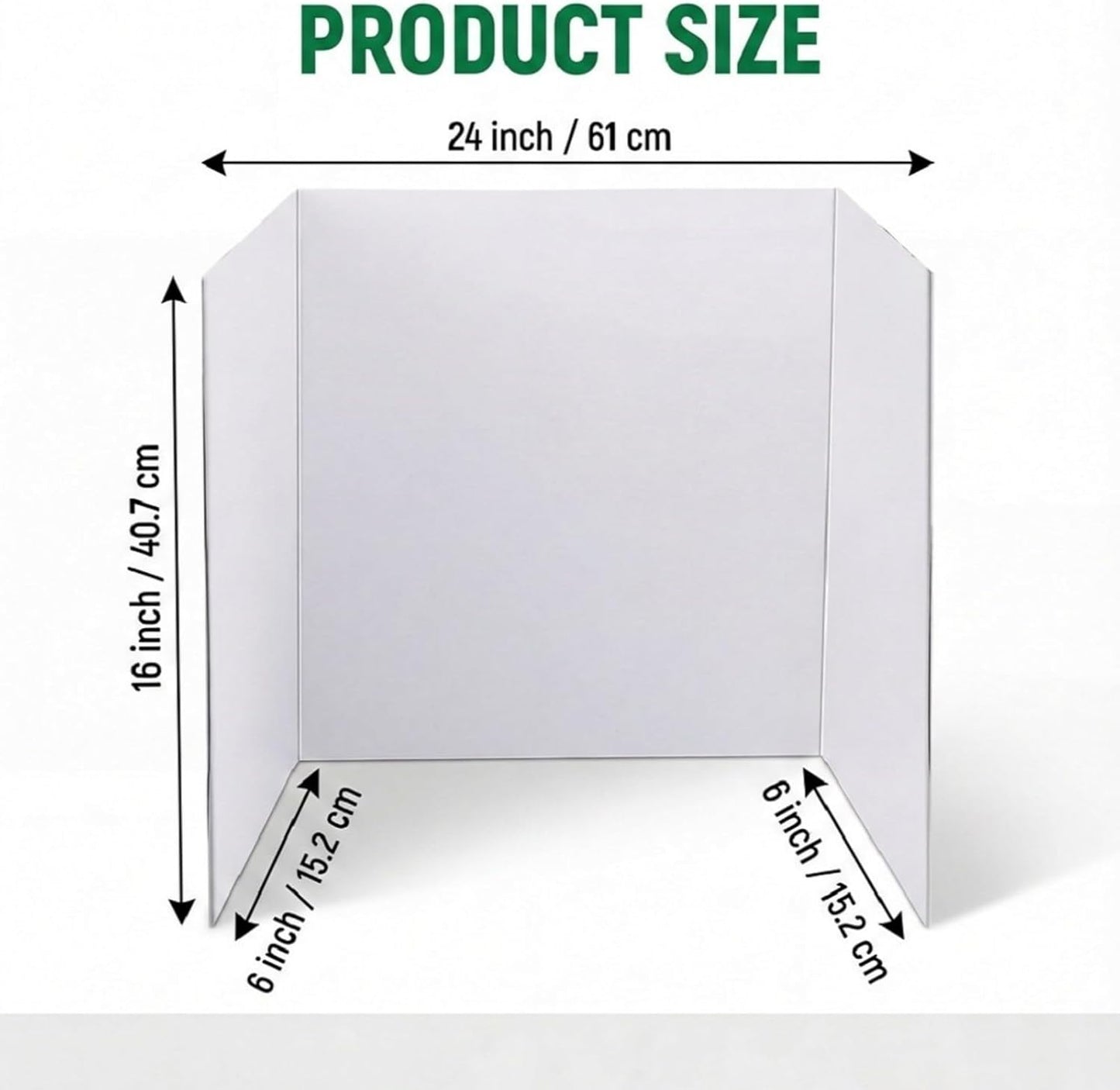Trifold Poster Board, 24" x 16", 6-Pack, White Corrugated Project Boards for Science Fairs, School Projects, Event Displays, Business Presentations, Easy to Fold & Reusable