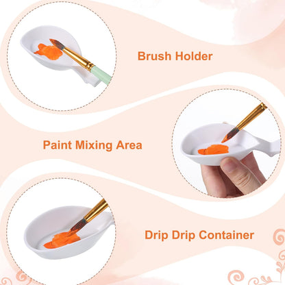 Xthrotsenk 3 PCS Paint Brush Rest Holder Paint Brush Rest Artist Accessories Watercolor Brushes Holder for Watercolor, Oil, Acrylic Brushes, Craft Enthusiasts