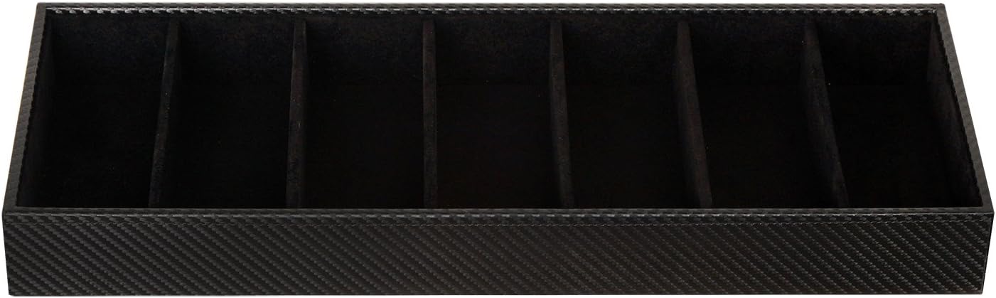 J JACKCUBE DESIGN 7 Slot Sunglasses Organizer, Leather Eyeglass Storage Tray Box for Table, Desk, or Drawer - MK378