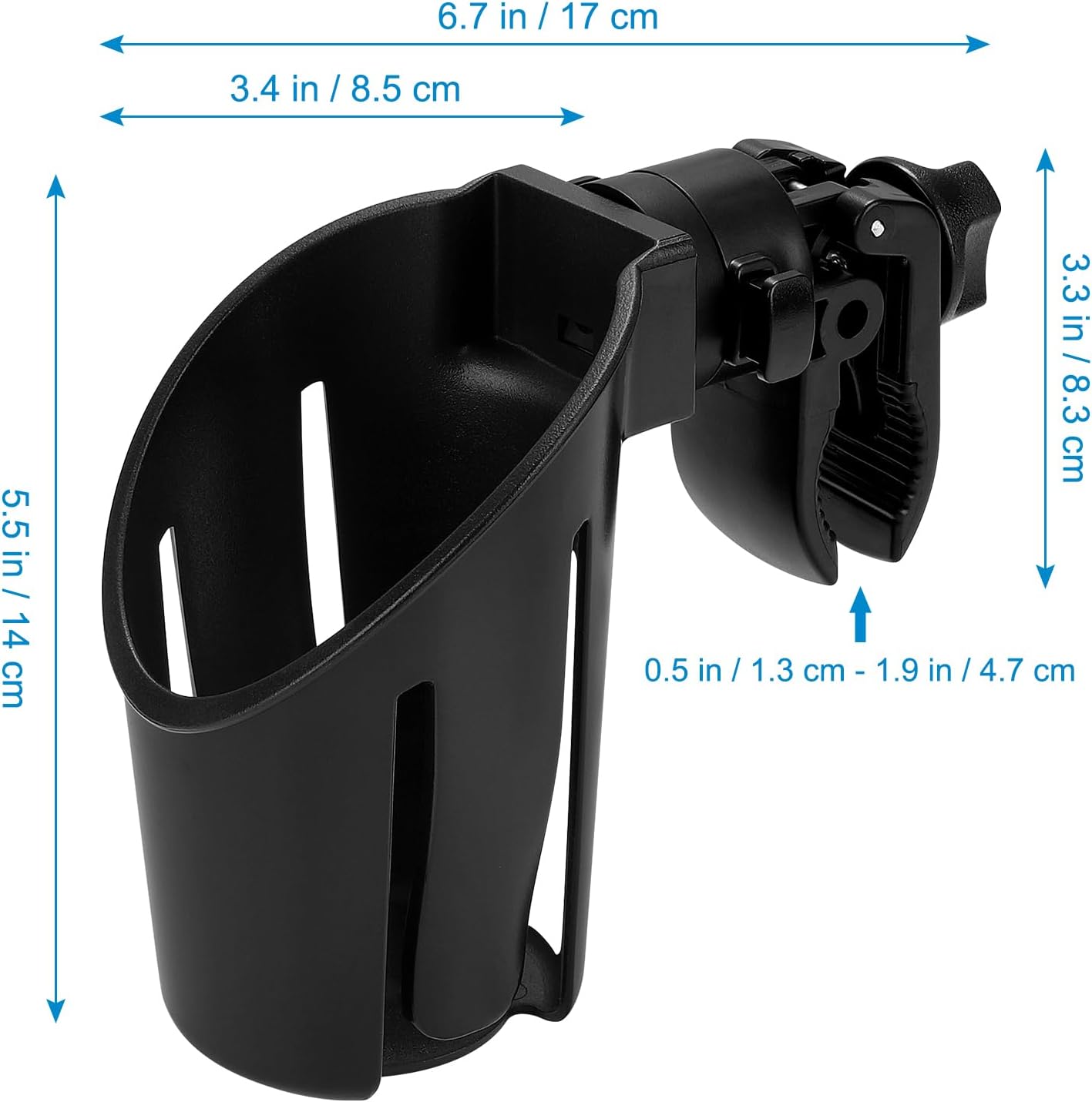 Accmor Stroller Cup Holder, Universal Cup Holder for Uppababy Nuna Doona Strollers, Bottle Drinks Holder for Wheelchair, Walker, Bike, Scooter