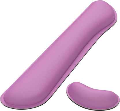 Dapesuom Enlarge Keyboard Wrist Rest, Memory Foam Keyboard Wrist Cushion for Computer Desk Mats Support, Pain Relief Ergonomic Mouse Pad Rests with Non-Slip Base for Gaming, Laptop, Radiant Orchid