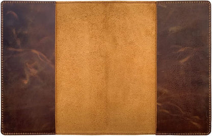 Fan&Ran Genuine Leather Journal Cover for Field Notes Notebooks, Moleskine Cahier Journal Pocket 3.5 x 5.5 Inches, Bourbon Brown