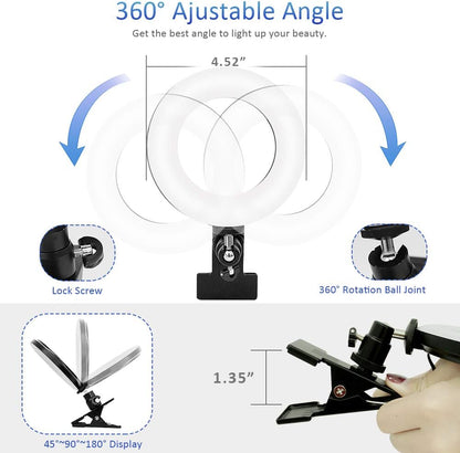 Cyezcor Video Conference Lighting Kit, Ring Light for Monitor Clip On,for Remote Working, Distance Learning,Zoom Call, Self Broadcasting and Live Streaming, Computer Laptop Video Conferencing