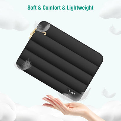 MOSISO Laptop Case 13.3 inch,13-13.3 inch Puffy Laptop Sleeve Compatible with MacBook Neo/Air 13.6 M5 M4 M3 M2 M1/Pro 13/14,HP Dell ASUS Lenovo,Polyester Horizontal Bag with Small Case, Sand