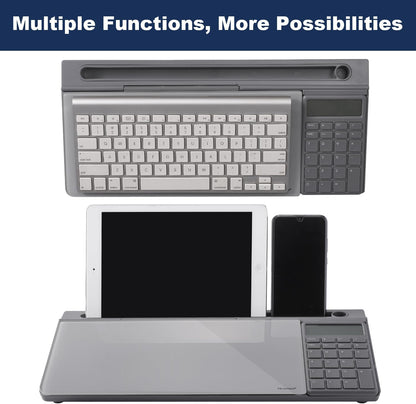TSJ OFFICE Small Desktop Whiteboard -Glass Dry Erase Board Computer Keyboard Stand White Board Surface Pad with Drawer, Desk Organizers with Accessories for Office, Home, School Supplies - White
