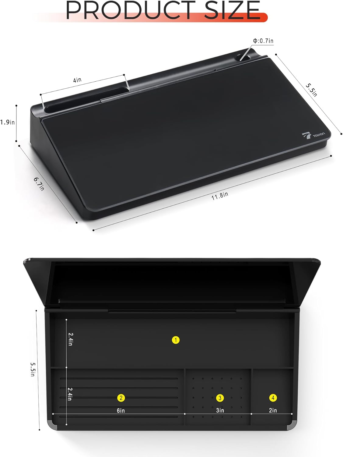 TOWON Small Compact Glass Desktop Whiteboard with Storage – 12 x 7 in Dry Erase Board for Desk, Home Office, School | Includes 5 Markers, Eraser & Holder | Space-Saving Organizer, Aesthetic Rose Gold