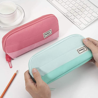Sooez Wide-Opening Pencil Pen Case, Lightweight & Spacious Pencil Bag Pouch Box Organizer, Aesthetic Supply with Triangular Design for Adults, Grey