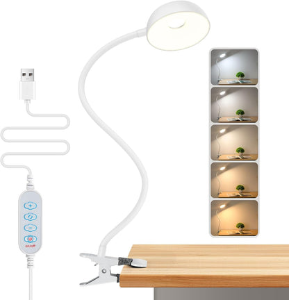 LiFMIRA Reading Light for Beds Headboards, Clip on Light LED Reading Book Light with Clamp Eye-Friendly Desk Lamp 3 Color Modes & 10 Brightness Flexible Reading Lights for Books in Bed Bedside Black