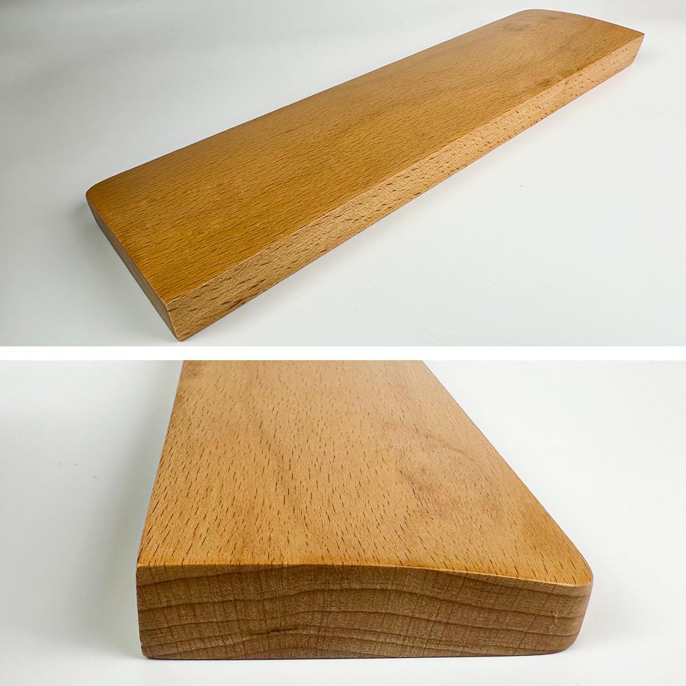 Wooden Wrist Rest, Ergonomic Palm Rest for Mechanical Gaming Keyboard, 12.25 Inches/31cm, Compact, Thick (Beech)