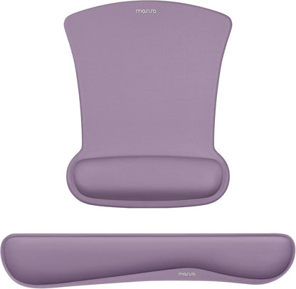 MOSISO Wrist Rest Support for Mouse Pad & Keyboard Set, Ergonomic Mousepad Non-Slip Base Home/Office Pain Relief & Easy Typing Cushion with Neoprene Cloth & Raised Memory Foam, Black