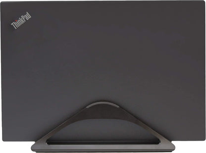 HumanCentric Vertical Laptop Stand for Desks in Matte Black, Upright Adjustable Holder to Dock Apple MacBook Stand, and Other Laptops to Organize Work & Home Office, Automatic Grip