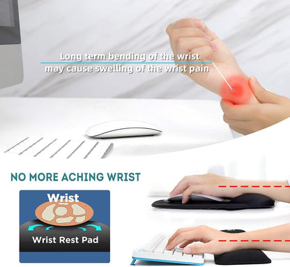 WB WEIRDBEAST Keyboard Wrist Rest Large Mouse Pad Wrist Support for Computer, 4 in 1 Memory Foam Keyboard Pad Desk Mat Ergonomic Hand Rest Wrist Cushion for Home Office Gaming-Pink