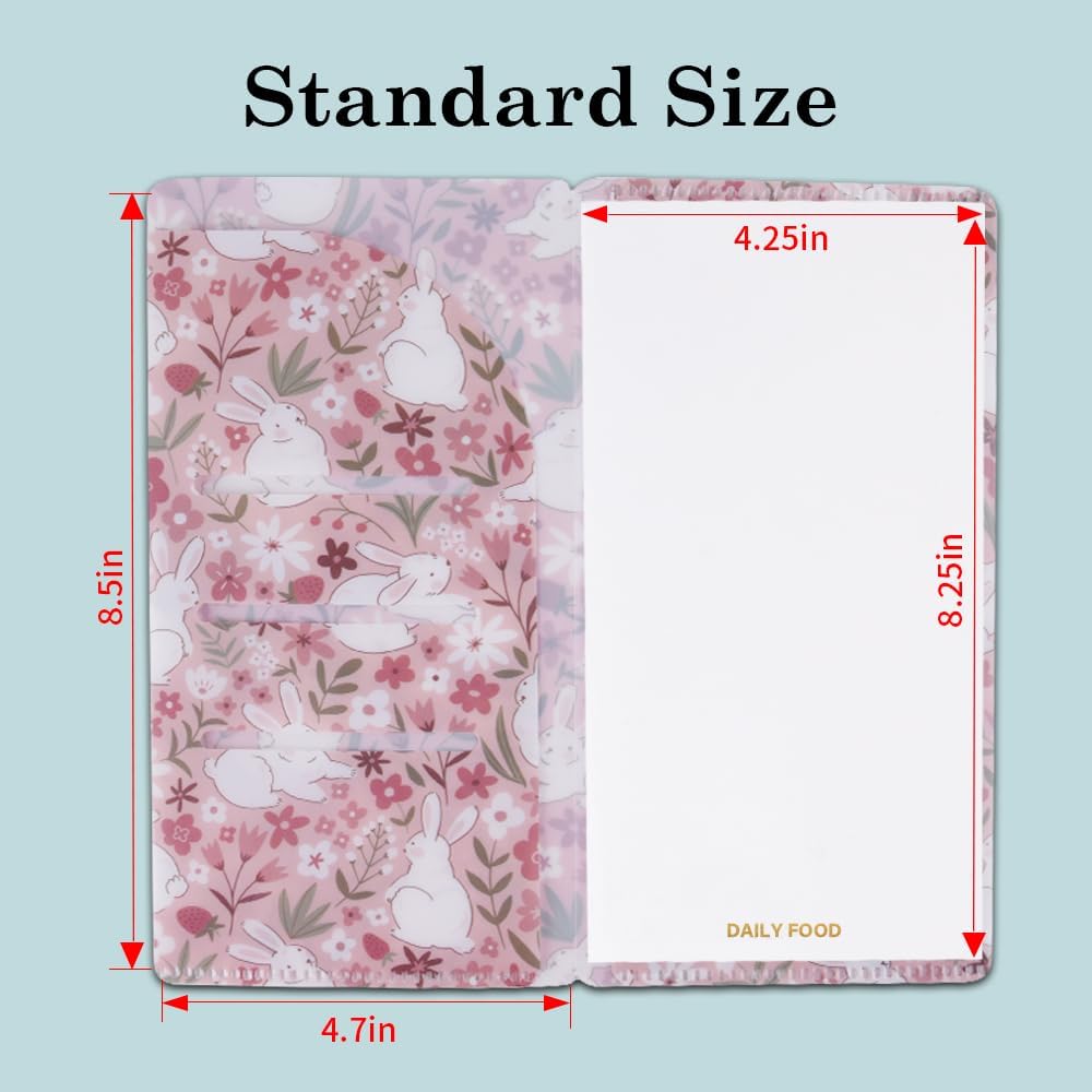 qianshan Travelers Notebook Inserts with PVC Sleeve,Undated Weekly Planner,Weekly To Do List Notepad,TN Journal,30 Sheets,8.5" x 4.7",Pocket Travelers Notebook for Journals,Diaries,Planners,Pink Cat