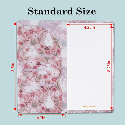 qianshan Travelers Notebook Inserts with PVC Sleeve,Undated Weekly Planner,Weekly To Do List Notepad,TN Journal,30 Sheets,8.5" x 4.7",Pocket Travelers Notebook for Journals,Diaries,Planners,Pink Cat