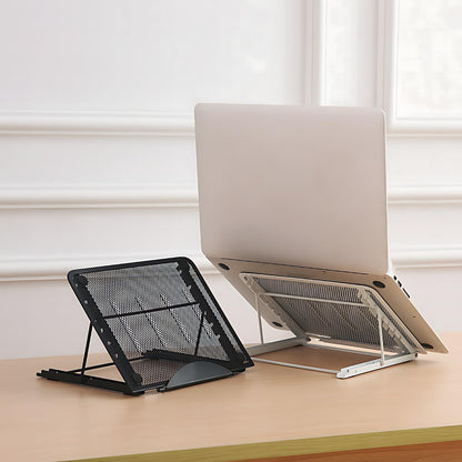 Ergonomic Laptop Tablet Stand Metal Mesh Ventilated Desktop Adjustable Computer Holder Riser Compatible with Apple MacBook Air Pro Dell XPS HP Samsung Lenovo More Laptops up to 16" (Black)