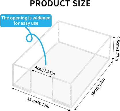 Acrylic Sticky Note Holder - 3 x 3 Inch Post It Note Holder, Crystal Clear Sticky Note Dispenser for Dorm Room Home and Office Acrylic Desk Organizer