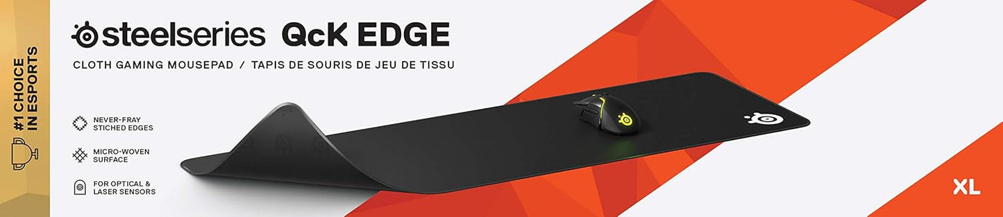 SteelSeries QcK Gaming Mouse Pad - XXL Cloth - Peak Tracking and Stability - Esports Mousepad - Never-Slip - Full Desk Coverage