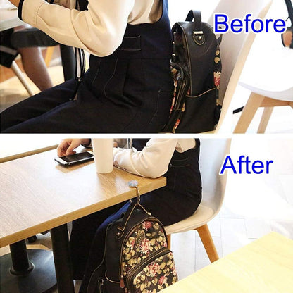 Folding Handbag Hanger - Portable Bag Holder, Women's Bag Table Hanger Hook（1Pack-AMarble）