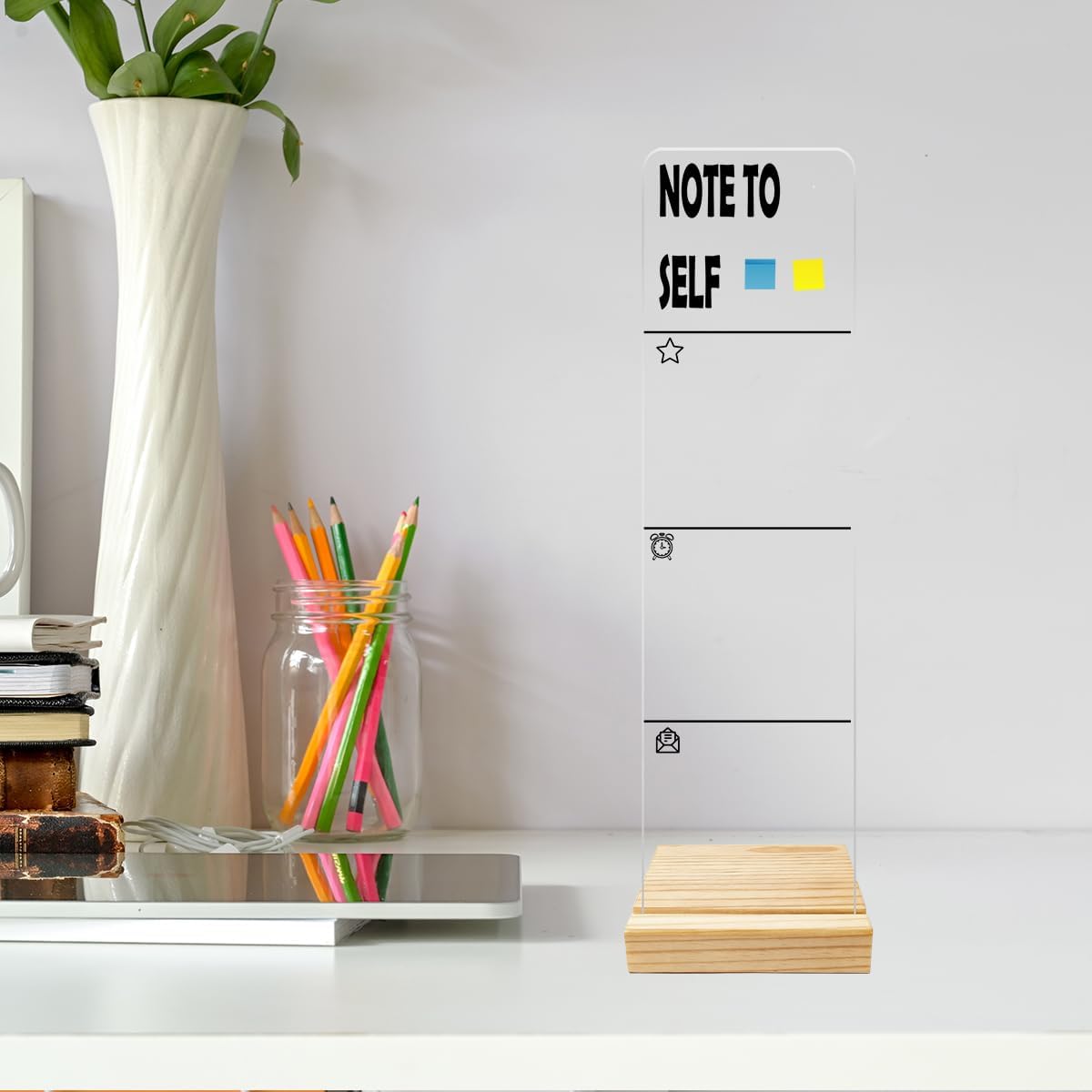 Monitor Memo Board Computer Monitor Memo Board Acrylic for Computer Monitors No Screen Damage Office Desk Accessories with Removable Design 12.6X 3.15 x 0.2 inches