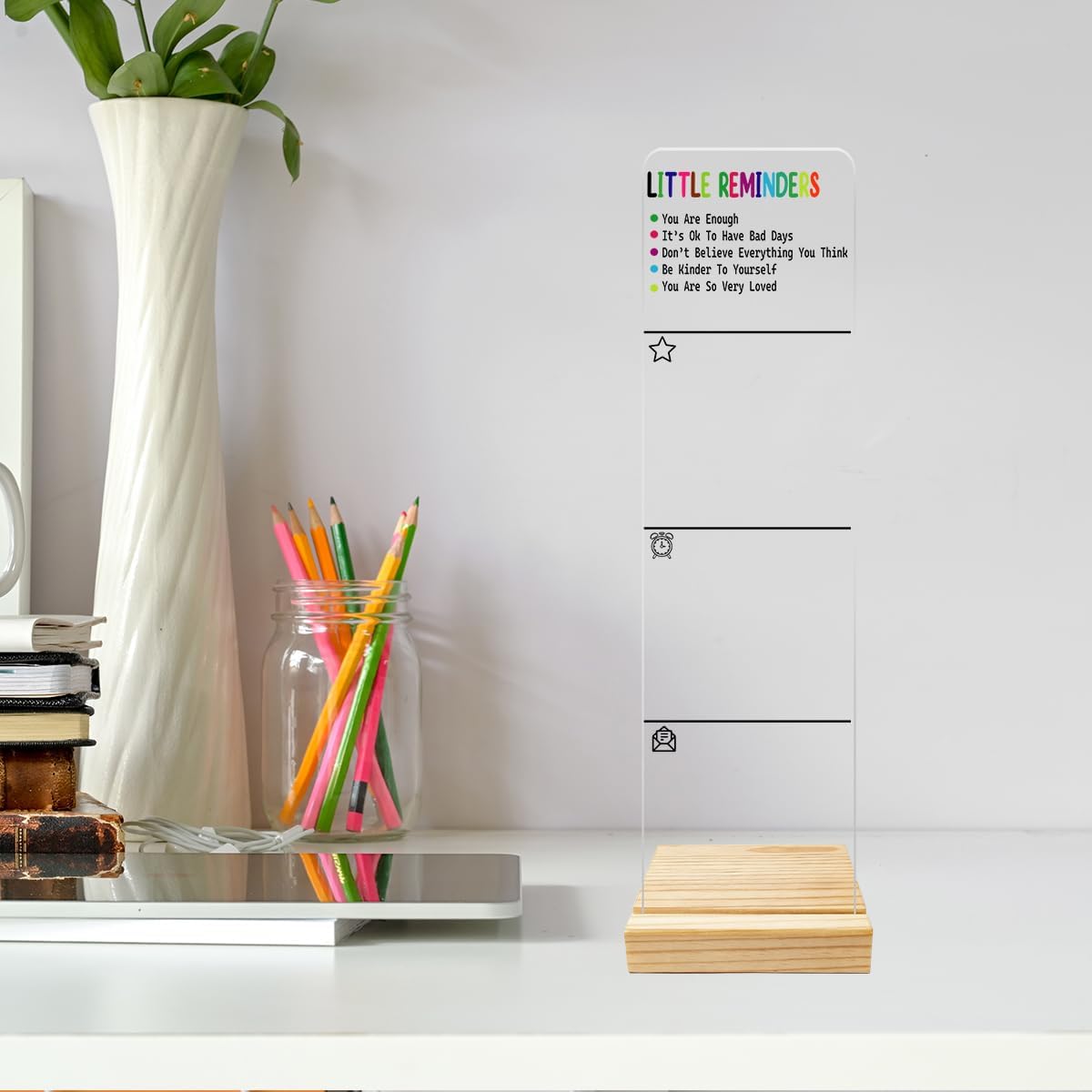 Monitor Memo Board Computer Monitor Memo Board Acrylic for Computer Monitors No Screen Damage Office Desk Accessories with Removable Design 12.6X 3.15 x 0.2 inches