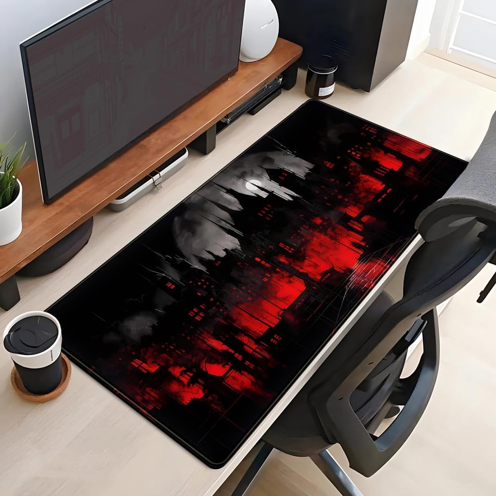 World Map Desk Mat Historical World Map Desk Pad Extra Large Computer Mouse Pad XL Black Topographic Mousepad Keyboard Pad for Desk Gaming Computer Laptop Office Non-Slip Desk Pad 31.5x11.8 in