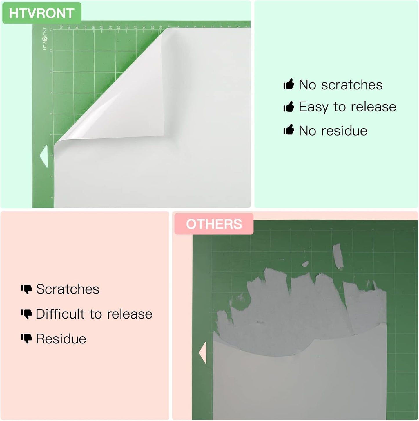 HTVRONT Standard Grip Cutting Mat, 6 Pack Cutting Mat 12x12 Compatible with Cricut Maker 3/Maker 4/Maker/Explore 3/4/5/Air 2/One, Standard Adhesive Sticky Quilting Cutting Mats Replacement Accessories