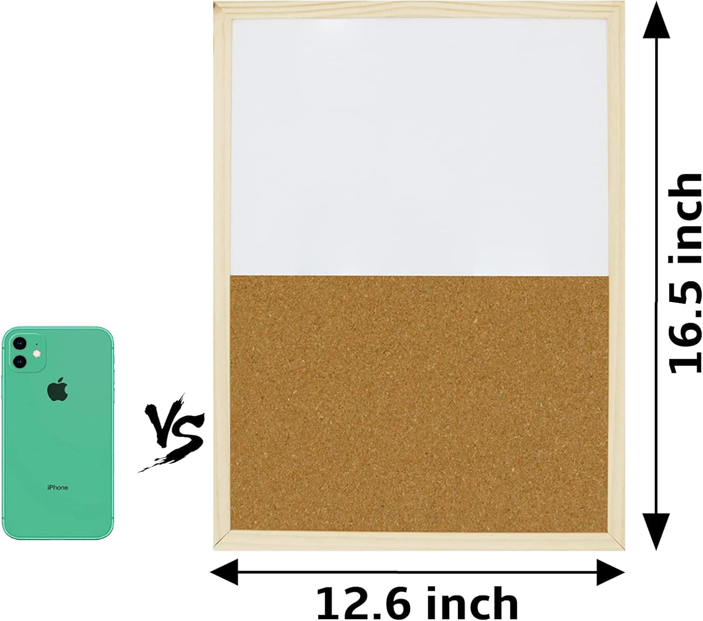 OWLKELA Cork Board 14.6"X 11", Notice Pin Board, Memo Board, Vision Board, Bulletin Board for Office, Classroom or Home, Mounting Hardware and Push Pins Included, Wooden Frame