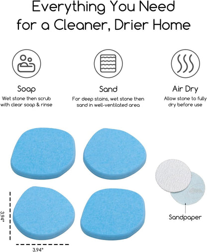 Diatomaceous Earth Coasters,3.9"x3.9", Quick-Dry, Absorbent, Heat-Resistant, Modern Stone Design, Dark Gray, Irregular Shape (2, Grey)